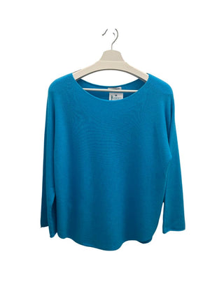 Bala Round Neck Soft Sweater- Teal- Made in Italy