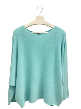 Starla Sparkle Soft Sweater- Sea foam-Made in Italy