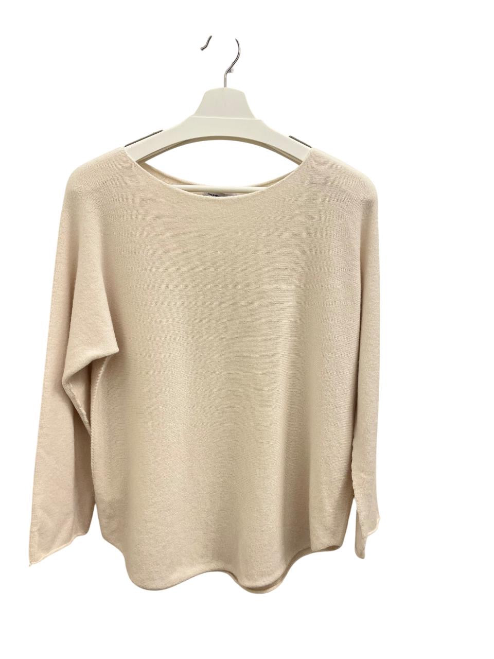 Bala Round Neck Soft Sweater- Beige- Made in Italy