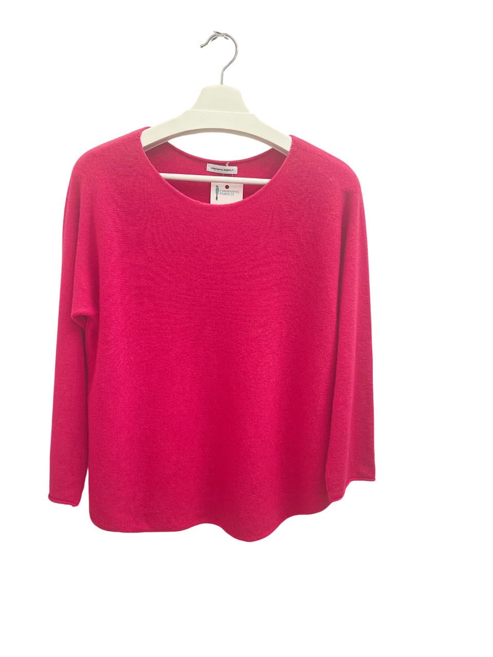 Bala Round Neck Soft Sweater- Fushia- Made in Italy