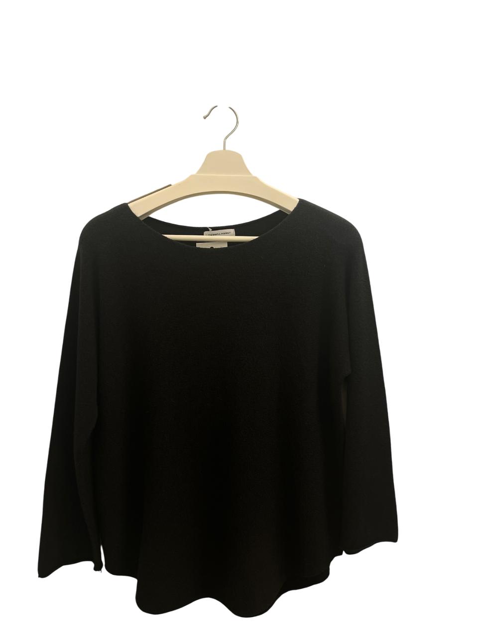 Bala Round Neck Soft Sweater- Black- Made In Italy