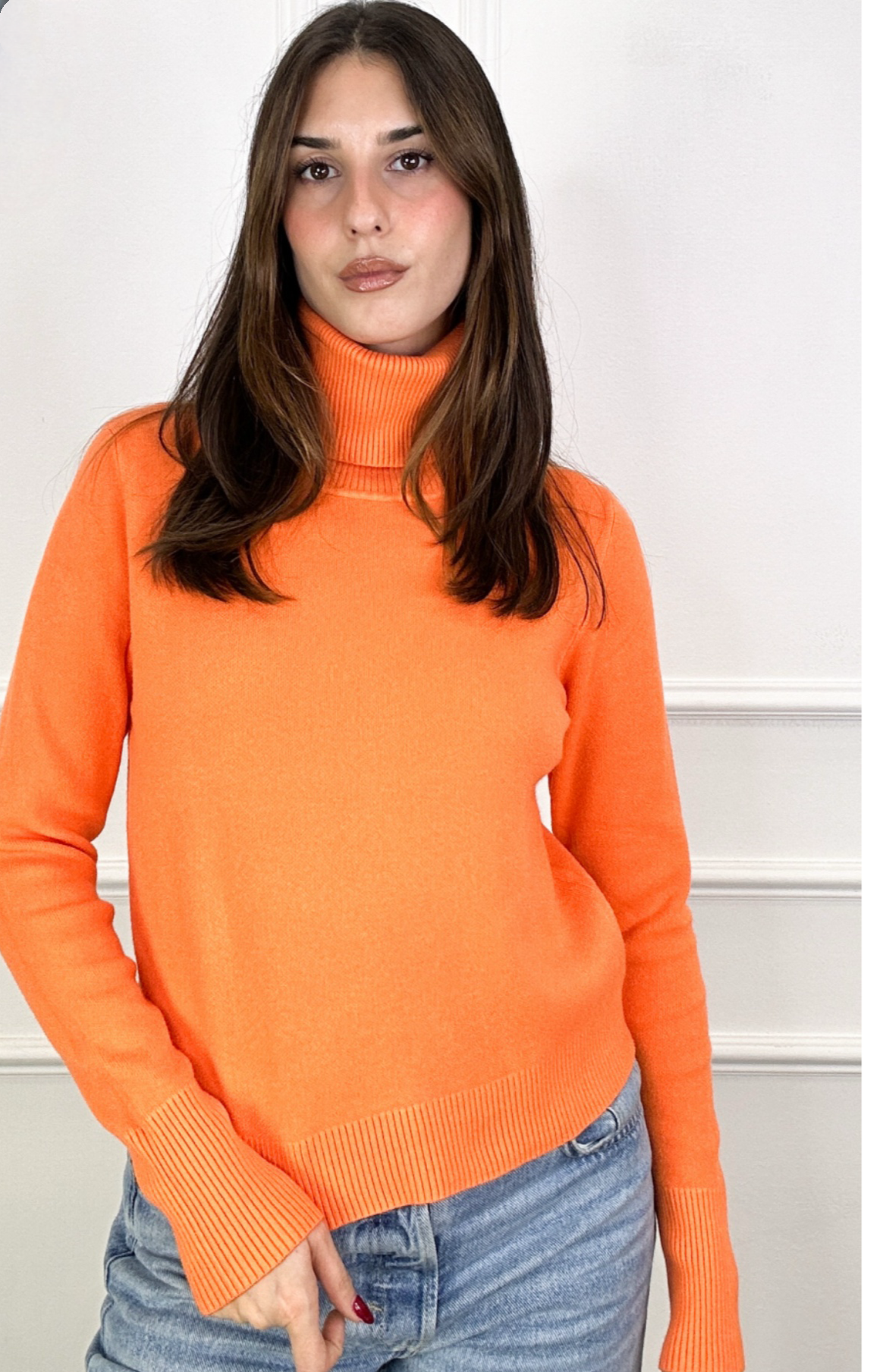 CATHERINE ORANGE TURTLENECK SWEATER