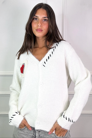 Cindy White Knit Cardigan