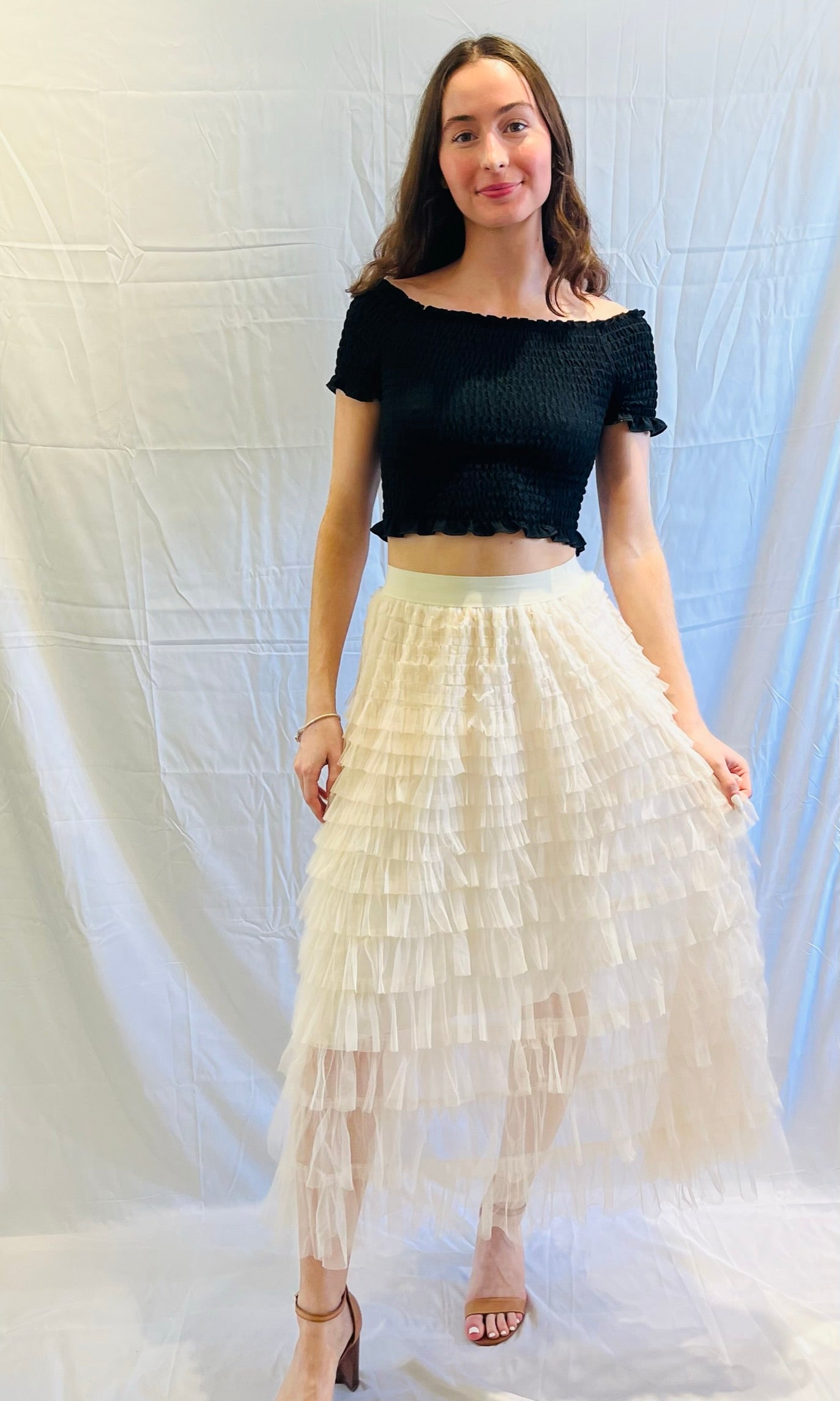 Molly Tulle Skirt Cream