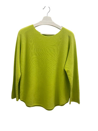 Bala Round Neck Soft Sweater- Lime- Made in Italy