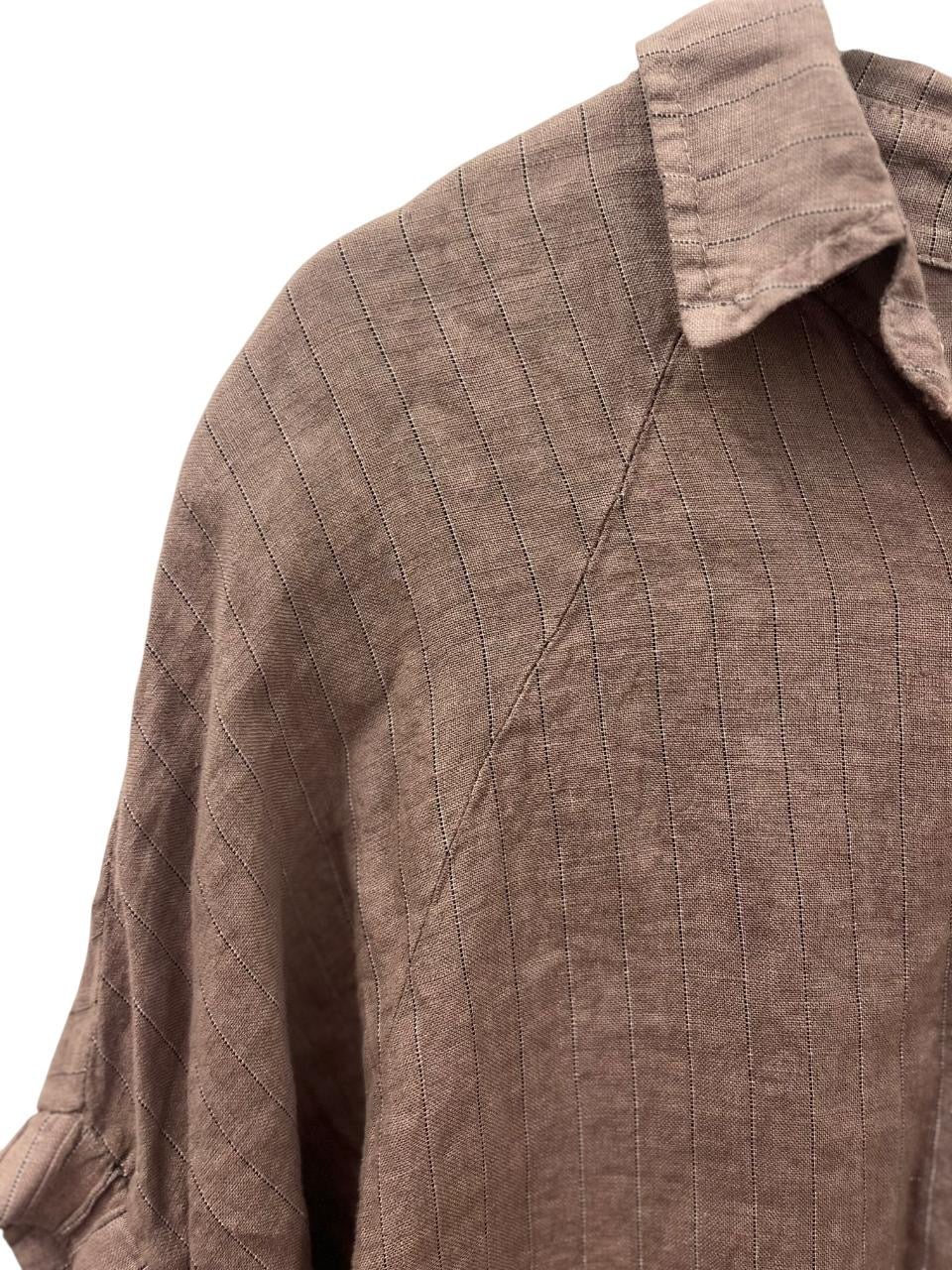 Pippin Button-Down Linen Shirt – Taupe | Made in Italy 🇮🇹