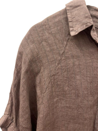 Pippin Button-Down Linen Shirt – Taupe | Made in Italy 🇮🇹